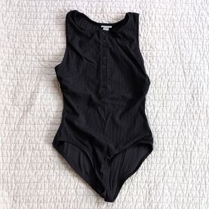 Andie Black Ribbed Malibu One Piece